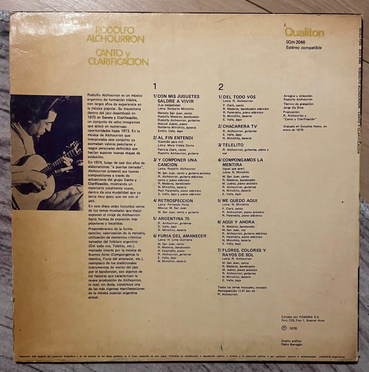 Rodolfo Alchourron Canto y Clarificacion Galapagos Records